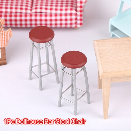 112 Dollhouse Miniature Bar Stool Chair High Stool Round Stool