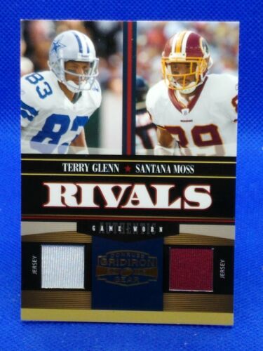 2006 Donruss Gridiron Gear Rivals #R-10 Terry Glenn Santana Moss JERSEYS 14/100