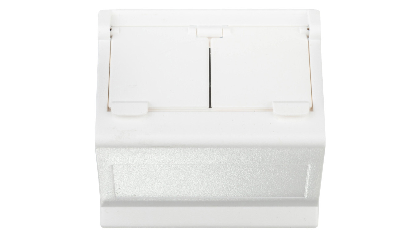 Simon Connect K45 plate for double telecommunication socket 2xRJ slanted  /T2UK