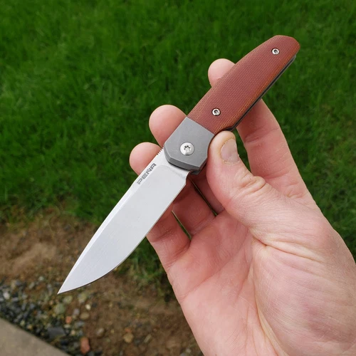 Enrique Pena Custom Caballero | Natural Micarta | Front Flipper Folding Knife