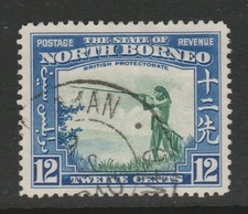 North Borneo 1939 12c Violet & royal blue SG 310 Fine used.