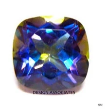 6 MM CUSHION CUT CHECKERBOARD TOP MYSTIC SAPPHIRE BLUE TOPAZ TREATED AAA 176446