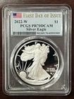 2022-W Proof American Silver Eagle Coin PCGS PR70 DCAM Type 2 First Day Of Issue