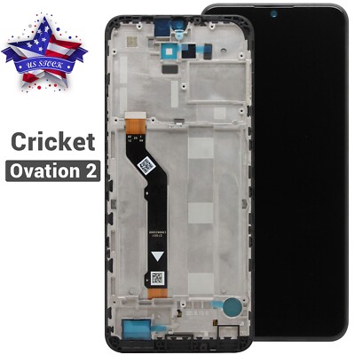 For Cricket Ovation 2 EC1002 Digitizer LCD Display Touch Screen Frame Replace