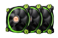 Thermaltake CL-F055-PL12GR-A Riing 12 Green LED Fan, Triple Pack