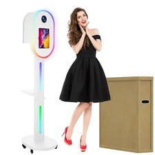 Black Photo Booth for iPad 10.2"~12.9" with Honeycomb Boxes for Party Rental