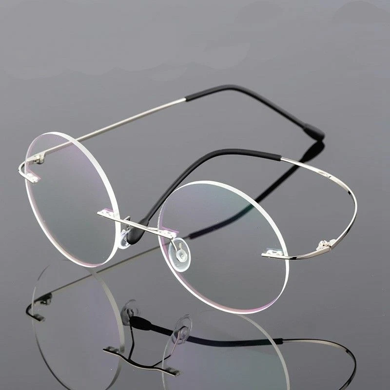 Round rimless cheap eyeglass frames