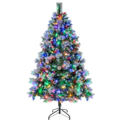 Künstlicher Weihnachtsbaum 6/7 Fuß mit Glasfaser und 8 Beleuchtungsmodi