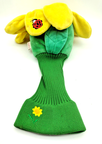 Daphne’s Sunflower Golf Driver Head Cover Lady Bug Garden Plush Vintage