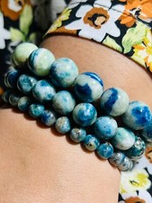 Afghanit Stretch Armband Qualität UV Licht reaktiv Naturstein Heilstein Sodalith