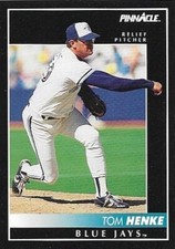1992 Pinnacle #417 Tom Henke Toronto Blue Jays