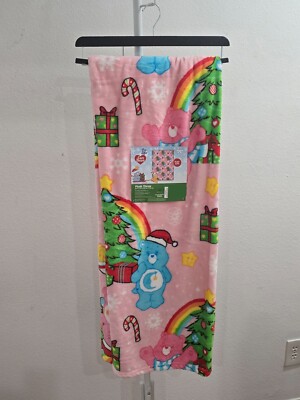Care Bears Christmas Blanket Throw NEW WITH TAGS PINK 50 IN