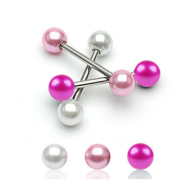 1,6mm Barbell mit Perlen Augenbrauen Ohr Piercing Schmuck Stab Brustwarze Nippel