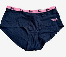 Image of LONSDALE LADIES SINGLE BRIEF SIZE 10 (S) BLACK / PINK UNDERPANTS SHORT WOMEN