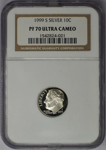 1999-S 10c Silver Roosevelt Dime - NGC PF 70 Ultra Cameo