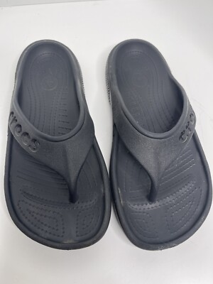 Crocs Women's size Sandals black Classic Flip Flops Beach Shoes comfort 