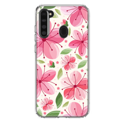 Mundaze Case for Samsung Galaxy A21 Cover Spring Pink Cherry Blossoms