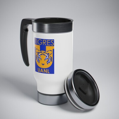 Tigres FC Termo acero inoxidable 14oz con asa blanco