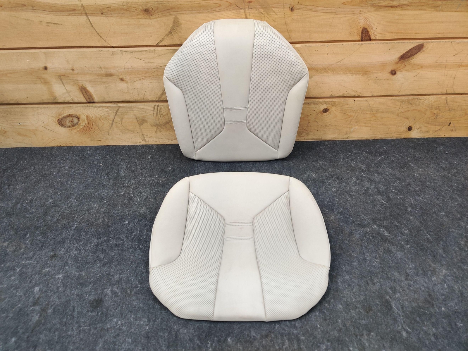 Set of 2 Rear Upper & Lower Seat Cushion Ivory White Leather OEM BMW i8 2014-19