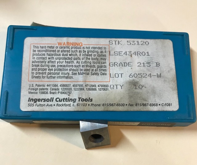 10pack of Ingersoll Grade 213 Carbide Insert LSE434R01 for sale online