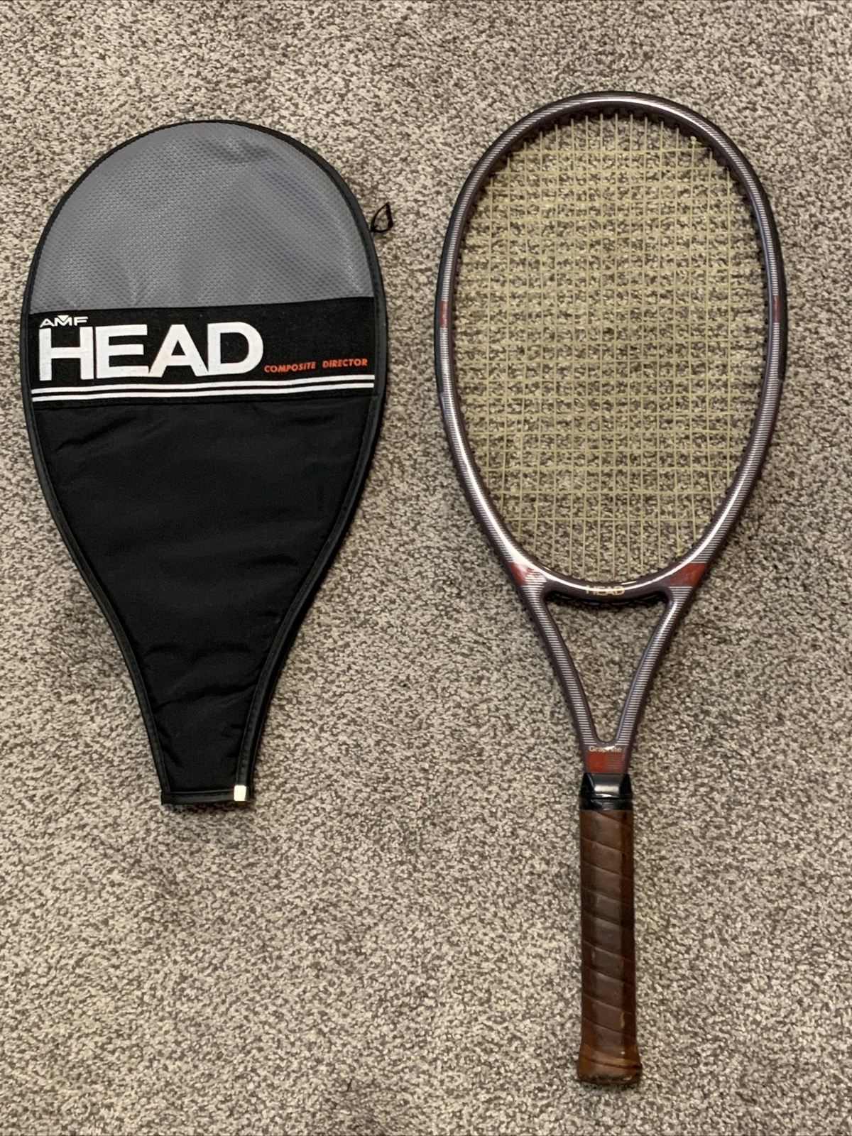 Vintage HEAD Composite Director 4 3/8” Tennis Racquet & Head Cover EUC