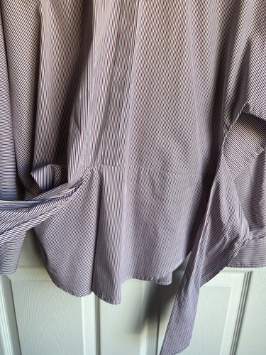NWT Lauren Ralph Lauren Red Striped Bow Tie Long-Sleeve Blouse Size S - Picture 5 of 9