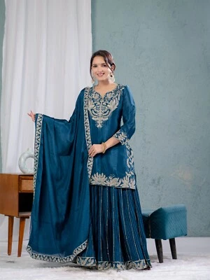 Damen Kleid Pakistan Salwar Kameez Konfektions- Anzüge Indian Hochzeit Party 3 - Bild 1 von 4