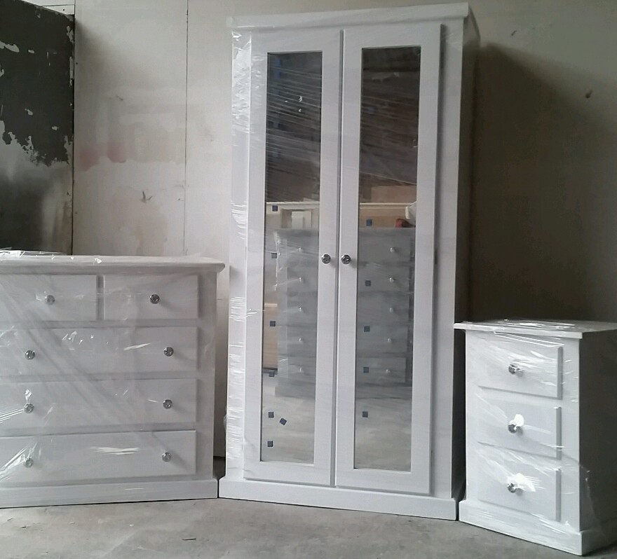 WHITE AYLESBURY 3 PIECE BEDROOM FURNITURE FULLY ASSEMBLED ! eBay