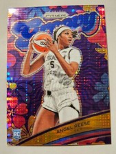 Angel Reese - 2024 Panini Prizm WNBA Groovy Prizms Blue Pulsar SN 175/199