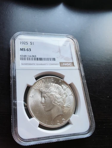 Better Date Uncirculated 1925 Silver Peace Dollar NGC MS63