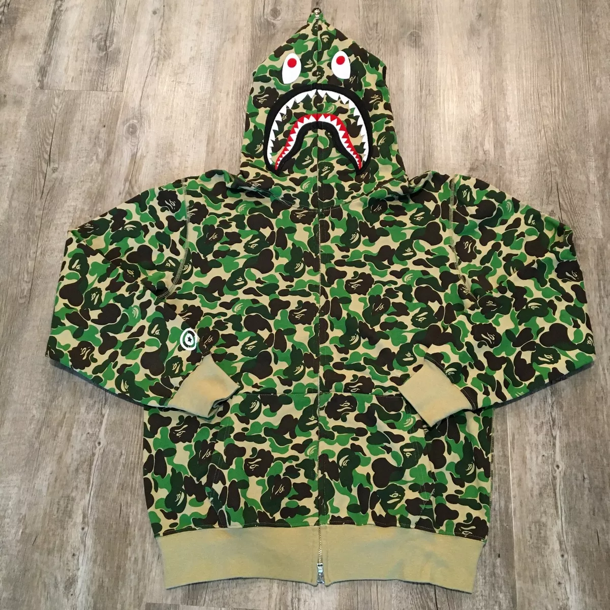 BAPE Shark Hoodie - ABC Green Camo - L,XL,2XL | eBay