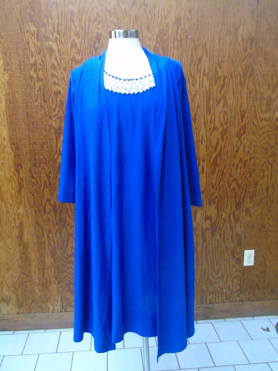 Blooming Rose Women's Dress Blue Faux Pearls Neckline Trim | eBay