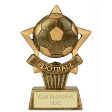 Mini Star Plus Football Award Trophy 10cm Resin FREE engraving and Certificate