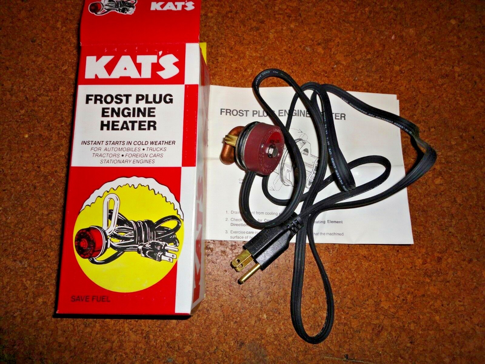 KATu0026#039;S Engine Block Heater PN: 10401 NEW Freeze Plug 110AC, 120V 400W  K4AB | eBay
