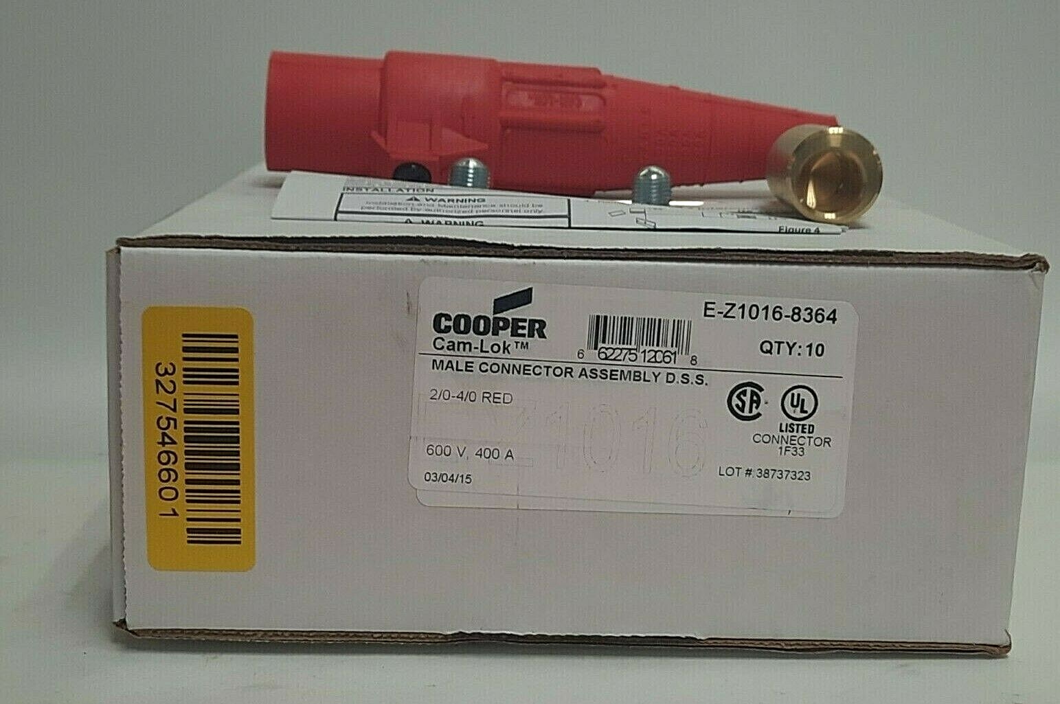 CROUSEHINDS COOPER CAMLOK MALE CONNECTOR ASSEMBLY EZ10168364 BOX OF