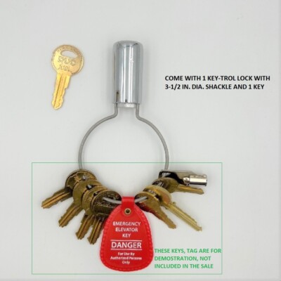 Locking Key Ring to Prevent Unauthorized Key Removal, Key-Trol Chrome  Plated