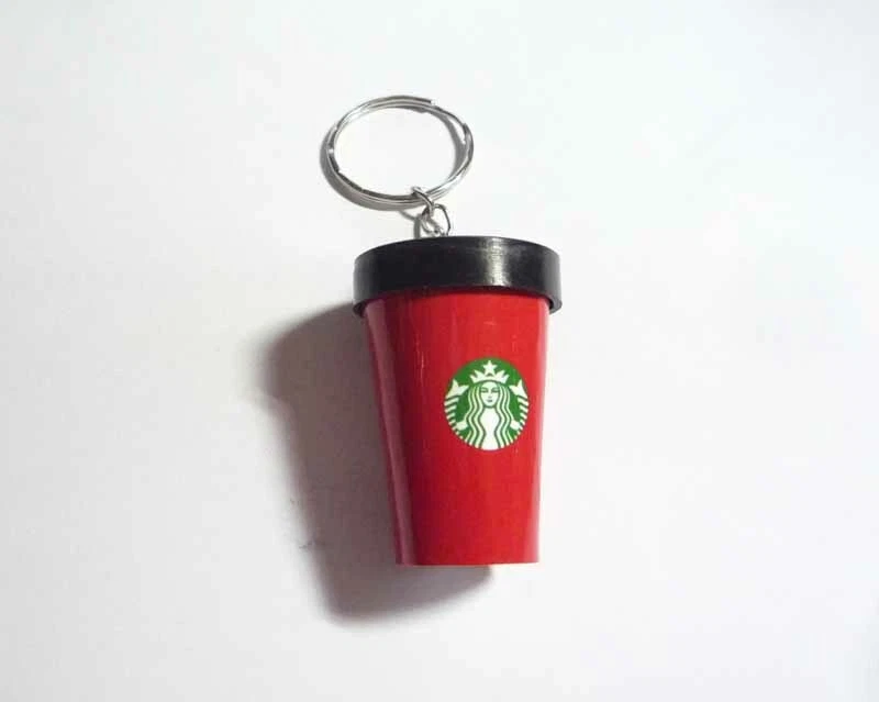 MINI KEYCHAIN STARBUCKS Coffee Cup Key Chain Key Holder 