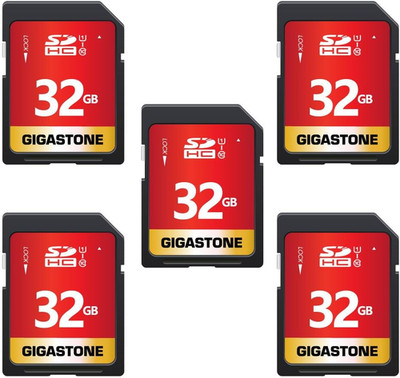 32GB SD Card 5-Pack UHS-I U1 Class 10 SDHC Memory Card High-Speed Full HD Video
