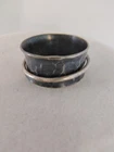 Hammered Sterling Silver Spinner Ring Size 7.5 Wide Fidget Ring 925 Acid Tested