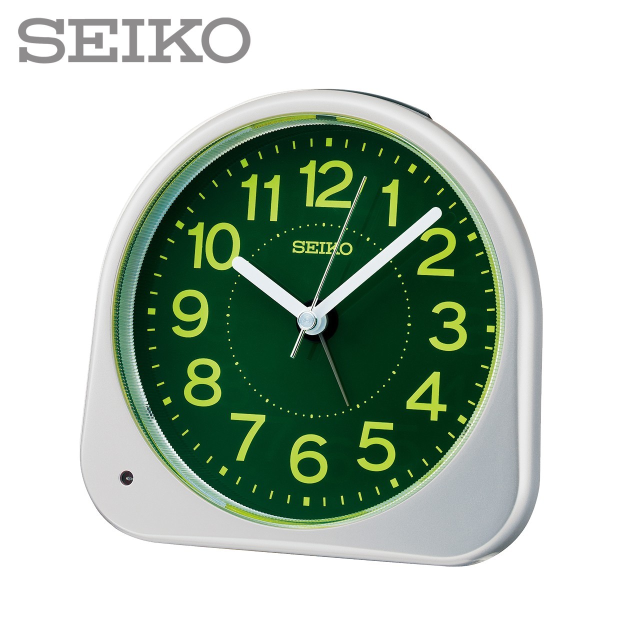 SEIKO Auto Light Silent Alarm Clock Silver Japanese Domestic Model