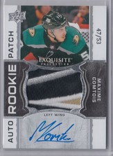 2018-19 UD Exquisite Collection Patch Autograph Rookie Maxime Comtois RC Auto