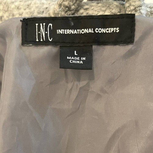 INC International Concepts grau asymmetrischer Reißverschluss Damen Jacke Mantel Größe Large - Bild 10 von 10