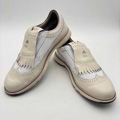 Adidas MC87 BOA Spikeless Golf Shoes Mens Size 10.5 Off White Navy Leather Boost