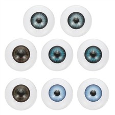 24mm Doll Eyes, 8 Pcs Realistic Eyes, Light Blue/Blue Gray/Dark Blue/Dark Brown