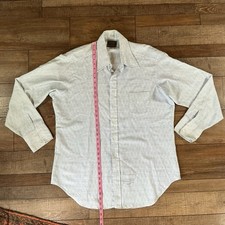 VINTAGE Sears Perma Prest Dress Shirt Men's 17.5-37 Blue Comfort Shirt USA 19C3