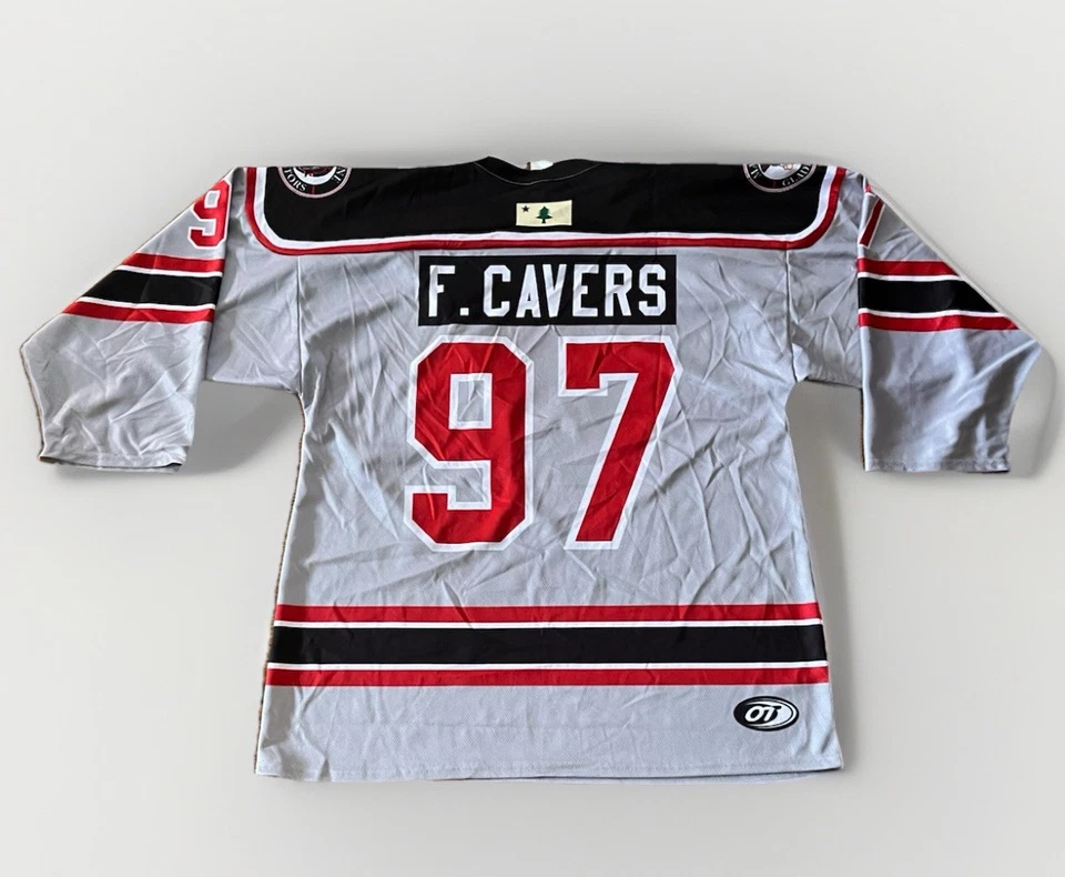 Camiseta deportiva de hockey Maine Gladiators #97 Cavers OT deportiva para hombre grande Foto 2 de 4
