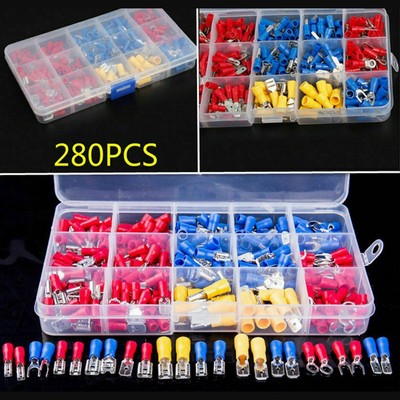 280PCS Assorted Crimp Spade Terminal Isolierte Elektrische Kabelverbinder Set