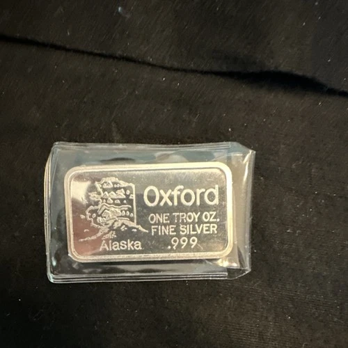 Oxford Silver Bar Alaska .999 Fine 1 Troy Oz
