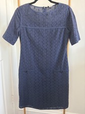 Ava & Aiden Navy Blue Shift Dress in Size 4, Made from Lace Material