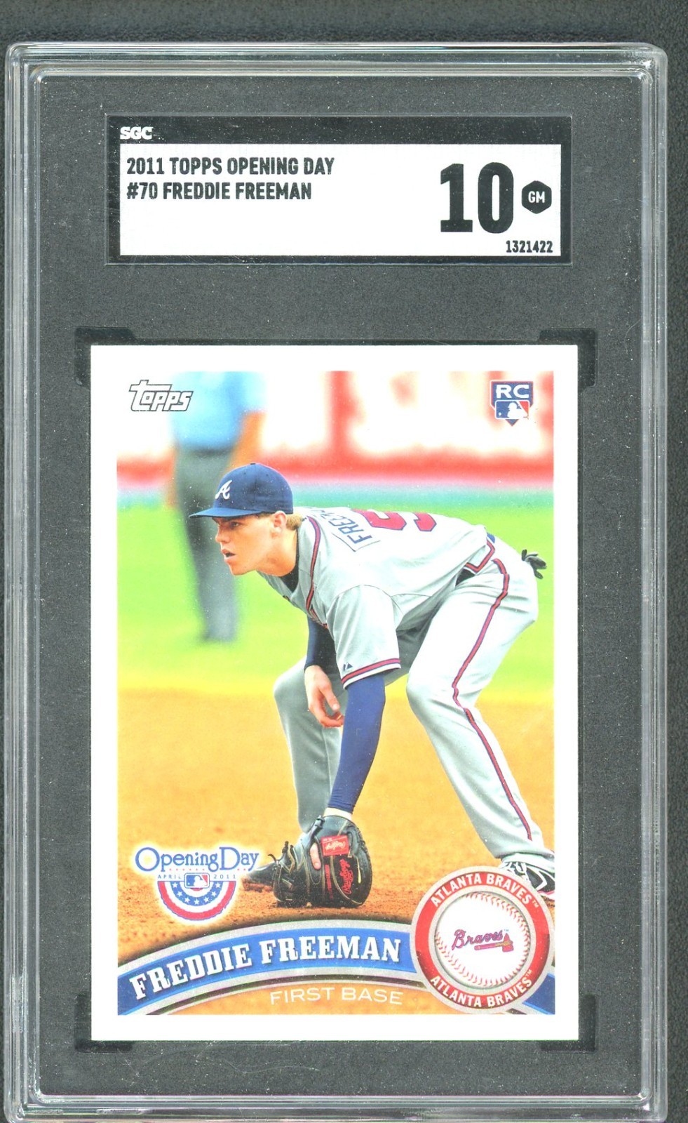 2011 Topps Opening Day Baseball Freddie Freeman RC SGC 10